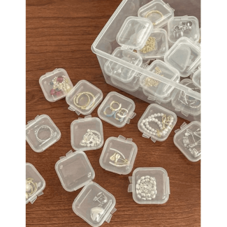 10 pcs Transparent Mini Jewelry Storage Box with Hinged Lids Price in Pakistan | LAPTAB