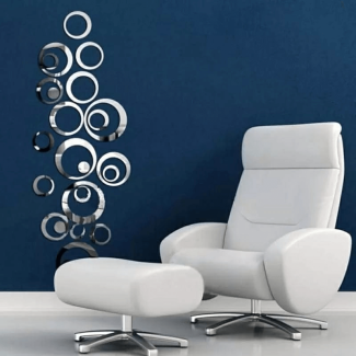 24pcs Acrylic Mirror Wall Sticker Polka Dots