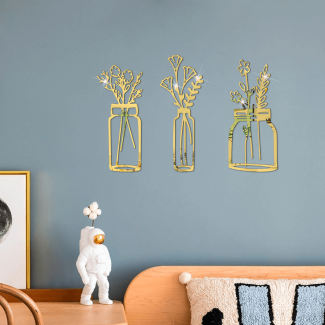 Flower Vase Wall Sticker - Artistic Home Decor for Kitchen Walls Price in Pakistan | LAPTAB