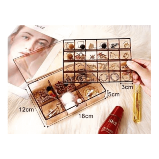 2 Layer Acrylic Grid Jewelry Organizer - Portable Storage for Jewelry & Pills Price in Pakistan | LAPTAB
