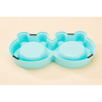 Frog Designed Resin Stainless Steel Double Pet Bowl with Non-Slip Base Price in Pakistan | LAPTAB