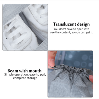 Pack of 2 Pocket Shoe Storage Bags with Transparent Window and Drawstrings Price in Pakistan | LAPTAB