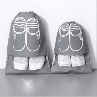 Pack of 2 Pocket Shoe Storage Bags with Transparent Window and Drawstrings Price in Pakistan | LAPTAB