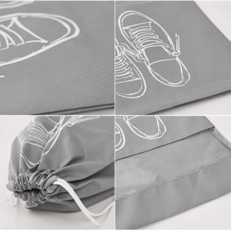 Pack of 2 Pocket Shoe Storage Bags with Transparent Window and Drawstrings Price in Pakistan | LAPTAB