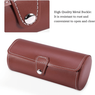 3 Slot Leather Watch Organizer - PU Leather Cylinder Storage Case Price in Pakistan | LAPTAB