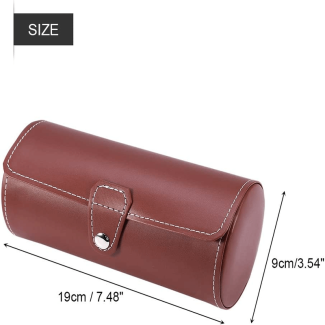 3 Slot Leather Watch Organizer - PU Leather Cylinder Storage Case Price in Pakistan | LAPTAB