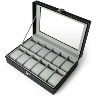 12 Slot Watch Storage Box with Lock and Faux Suede Lining Price in Pakistan | LAPTAB