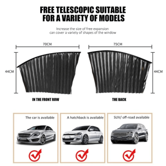 Pack of 4 Magnetic Car Sunshade Curtains for All Window Shapes Price in Pakistan | LAPTAB