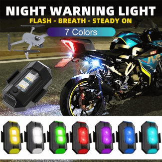 2 Pcs Universal LED Bike Strobe Lights with 35 Modes and USB Charging
