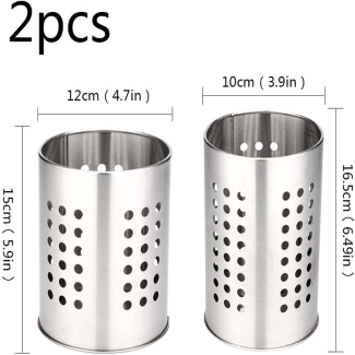 2 Pcs Stainless Steel Cooking Utensil Holder for Kitchen Organization Price in Pakistan | LAPTAB