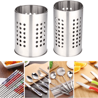 2 Pcs Stainless Steel Cooking Utensil Holder for Kitchen Organization Price in Pakistan | LAPTAB
