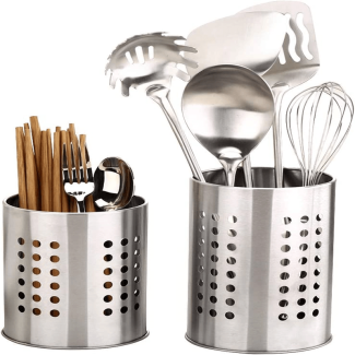 2 Pcs Kitchen Stainless Steel Cooking Utensil Holder