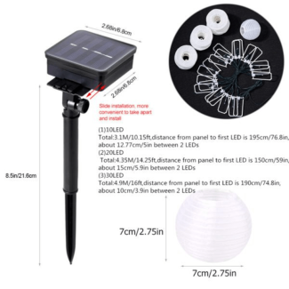Garland Solar String Light - 10 LED Balls, 3m for Indoor/Outdoor Decor Price in Pakistan | LAPTAB
