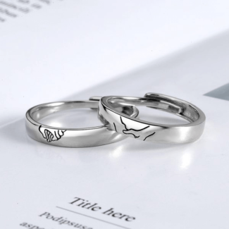 Holding Hands Couple Ring Set - Adjustable Romantic Jewelry for Him & Her Price in Pakistan | LAPTAB