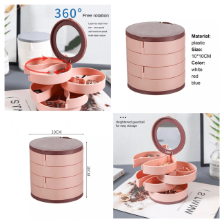 4 Layer Rotating Mirror Jewelry Organizer - Dust Proof & Travel Friendly Price in Pakistan | LAPTAB