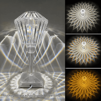 Diamond Crystal Acrylic Desk Lamp with USB, Remote & 3 Lighting Colors Price in Pakistan | LAPTAB