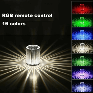 Rose Crystal Table Lamp with Remote, 3D Diamond Effect, Rechargeable Price in Pakistan | LAPTAB