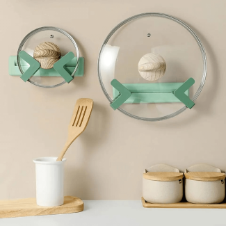 2 pcs Wall-Mounted Pot Lid Holder with Self-Adhesive Hooks for Space Saving Price in Pakistan | LAPTAB