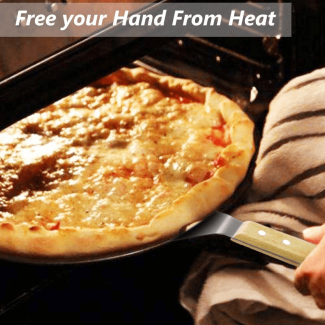 Stainless Steel Pizza Pan Spatula with Wood Handle for Easy Serving Price in Pakistan | LAPTAB