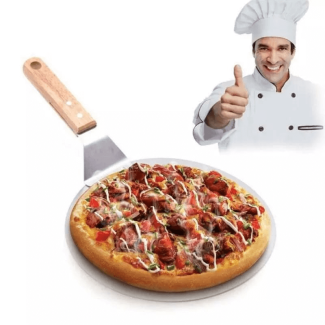 Stainless Steel Pizza Pan Spatula with Wood Handle for Easy Serving Price in Pakistan | LAPTAB