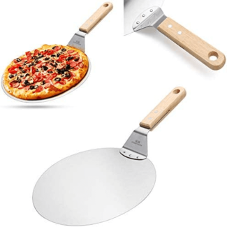 Stainless Steel Pizza Pan Spatula with Wood Handle