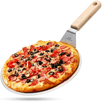 Stainless Steel Pizza Pan Spatula with Wood Handle for Easy Serving Price in Pakistan | LAPTAB