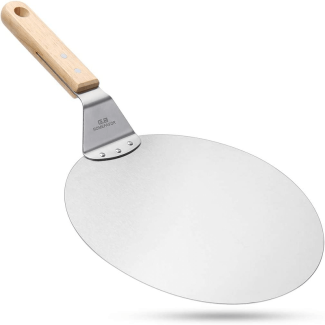 Stainless Steel Pizza Pan Spatula with Wood Handle for Easy Serving Price in Pakistan | LAPTAB