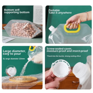 Grain Moisture-Proof Sealed Bag Set - 3 Reusable Storage Pouches (3L, 5L, 10L) Price in Pakistan | LAPTAB