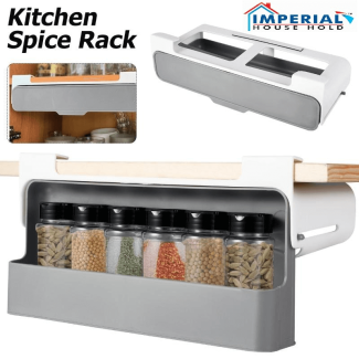 Wall-Mounted 180? Rotatable Kitchen Spice Rack for 7 Jars, Easy Install Price in Pakistan | LAPTAB