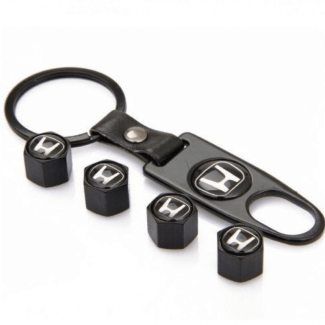 4X Honda Logo Stainless Alloy Tire Valve Caps for Cars and Bikes