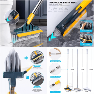V-Shaped Bristles Floor Scrub Cleaning Brush with Dual Heads and Rotation Price in Pakistan | LAPTAB