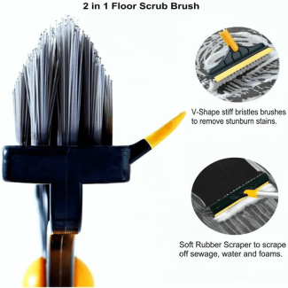 V-Shaped Bristles Floor Scrub Cleaning Brush with Dual Heads and Rotation Price in Pakistan | LAPTAB