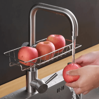 Multi-Purpose Faucet Caddy Shelf Draining Kitchen Organizer Rack