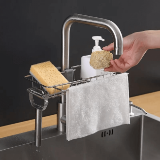 Multi-Purpose Faucet Caddy Shelf Draining Kitchen Organizer Rack Price in Pakistan | LAPTAB