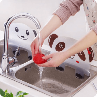 2 pcs Silicone Sink Water Guard with Suction Cups - Panda Design