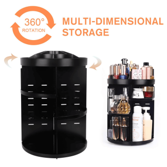 360 Degree Spinning Makeup Organizer with Adjustable Trays for Cosmetics Price in Pakistan | LAPTAB
