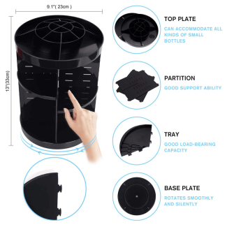 360 Degree Spinning Makeup Organizer with Adjustable Trays for Cosmetics Price in Pakistan | LAPTAB