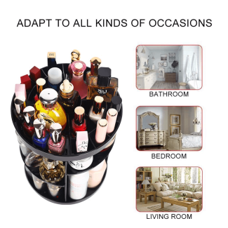 360 Degree Spinning Makeup Organizer with Adjustable Trays for Cosmetics Price in Pakistan | LAPTAB