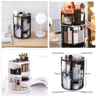 360 Degree Spinning Makeup Organizer with Adjustable Trays for Cosmetics Price in Pakistan | LAPTAB
