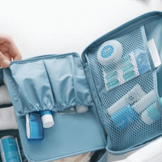 Travel Multi Cosmetic Pouch - Waterproof Organizer with Compartments Price in Pakistan | LAPTAB