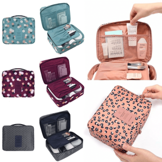 Travel Multi Cosmetic Pouch - Waterproof Organizer with Compartments Price in Pakistan | LAPTAB