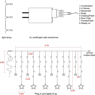 Twinkle Star 12 Stars 138 LED Curtain String Lights for Home Decor Price in Pakistan | LAPTAB