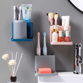 Multifunctional Wall Mounted Holder for Toothpaste, Soap, and Sponges Price in Pakistan | LAPTAB