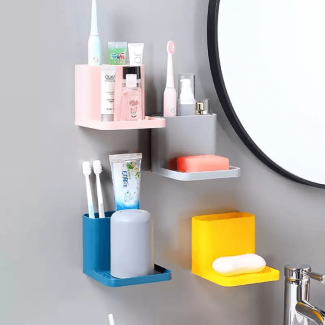 Multifunctional Wall Mounted Holder for Toothpaste, Soap, and Sponges