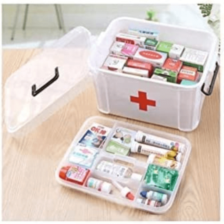 First Aid Kit Medicine Box - 2-Layer Organizer for Home, Office, and Travel Price in Pakistan | LAPTAB