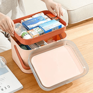 Portable Large First Aid Box - 2-Layer Organizer for Home and Office Price in Pakistan | LAPTAB