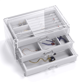 Acrylic 3 Drawer Jewelry Organizer - Elegant Storage for Accessories Price in Pakistan | LAPTAB