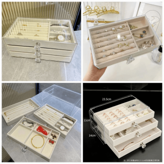 Acrylic 3 Drawer Jewelry Organizer - Elegant Storage for Accessories Price in Pakistan | LAPTAB