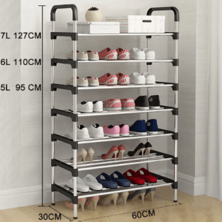 7 Layer Steel Shoe Rack Organizer - Durable, Waterproof, Space-Saving Design