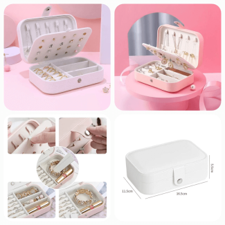 Medium Size Leather Jewelry Organizer with 2 Layers and Sturdy Lock Price in Pakistan | LAPTAB